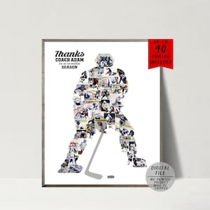 Ice Hockey Photo Collage-Gift For Coach-Hockey Player Collage-Sport Photo Collage-Ice Hockey Coach Gift-Pictures Collage-Printable Collage