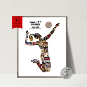 Volleyball Photo Collage-Personalized Gift For Coach-Girl Volleyball Player Collage-Sport Collage-Volleyball Coach Gift-Printable Collage