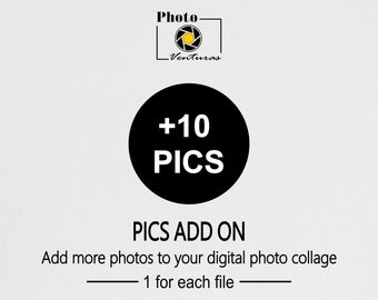 10 Photos Add On-Pictures Add On To The Digital Photo Collage-Add More Photos To Your Order