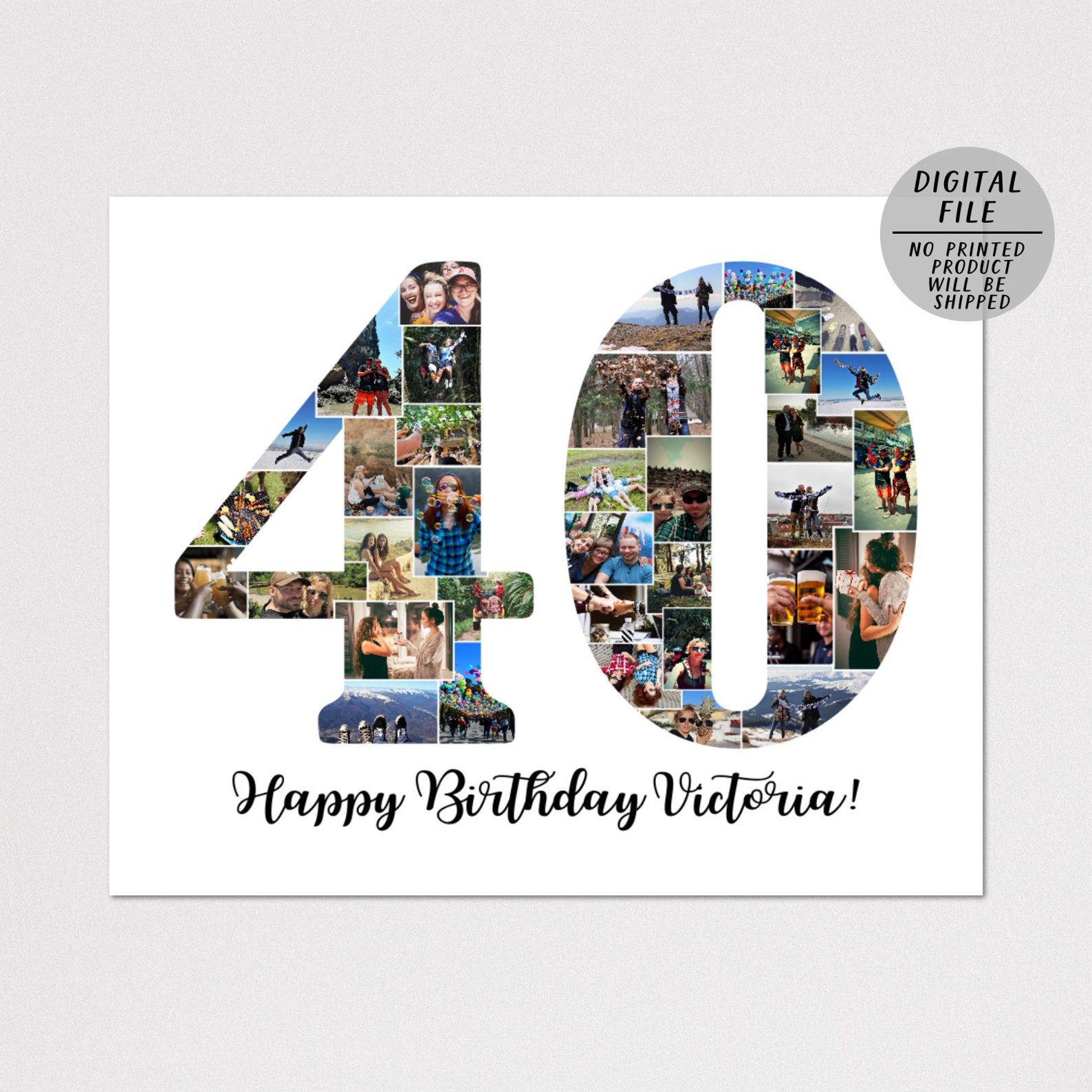 40. Geburtstag Foto Collage40 Jahre Foto CollageNummer 40 Etsy