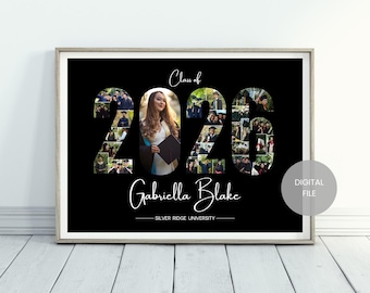 Abitur Fotocollage-Abschluss Geschenk-Personalisiertes Geschenk für Abitur Graduierung Foto Bord-Klasse von 2023-Gradation Willkommensschild
