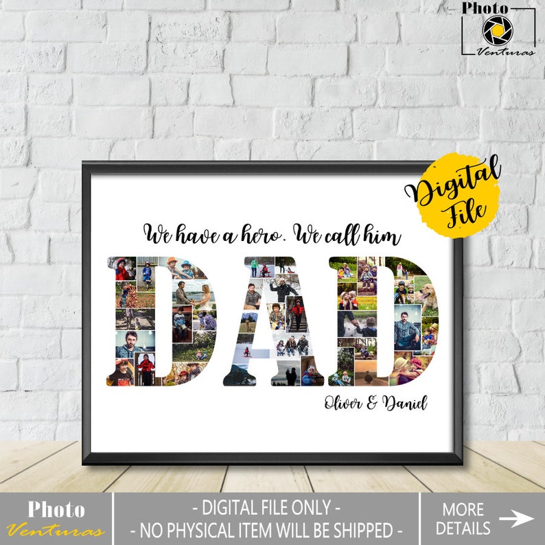 Dad Photo CollageDad Collage DigitalCustom Etsy