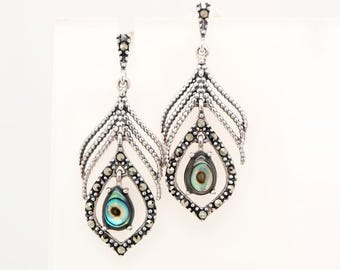 Art Deco Earrings in Marcasite and Sterling Silver