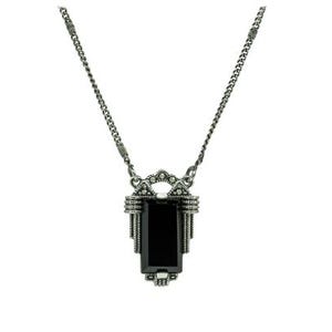 Art Deco Onyx Halskette