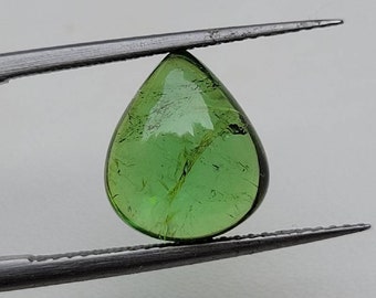 Green Tourmaline For Jewelry Making Smooth Polish Slice Amazing !! Natural Green Tourmaline Slices Size 14x13-14x14 mm