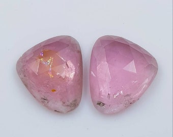 Natural Pink Tourmaline,Rose Cut Tourmaline, Tourmaline Rose Cut Matching Pair, Faceted Pink Tourmaline Matching Pair Gemstone