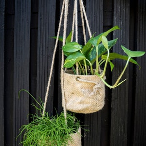 Blumenampel Jutekorb: Jutesack Pflanzgefäß 20 cm