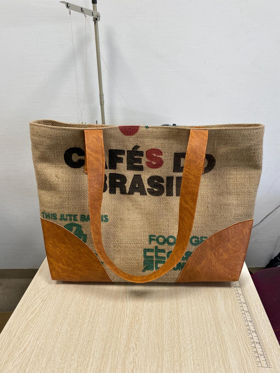 Sac En Toile De Jute Motif Café - Usage Déco Ou Rangement