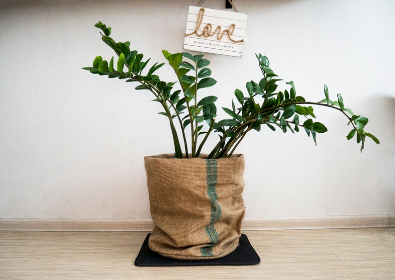 Custom burlap plant pot cover by your size