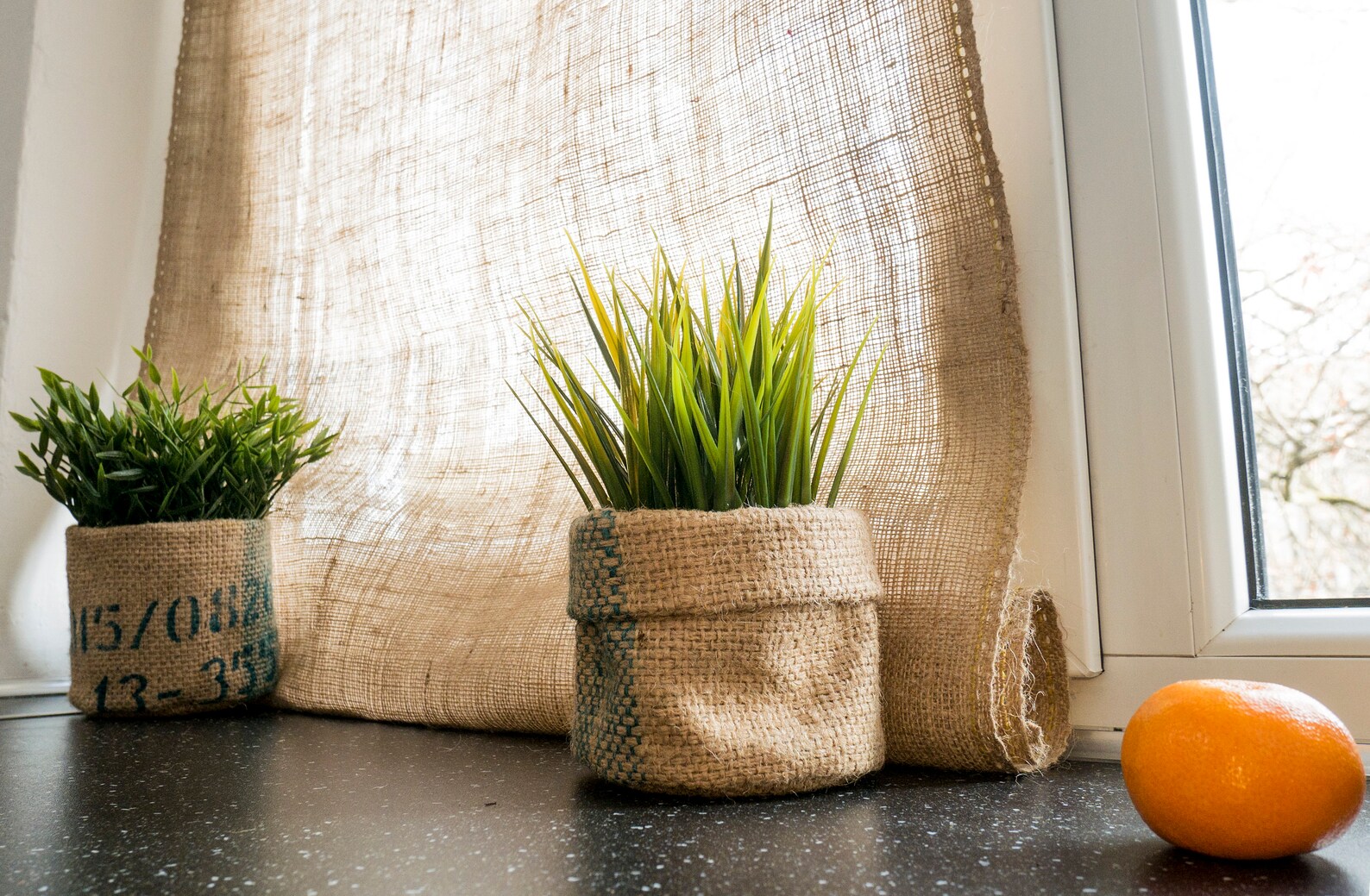 Eco Burlap Plant Pot Cover Fabric Planter Basket Made of Etsy