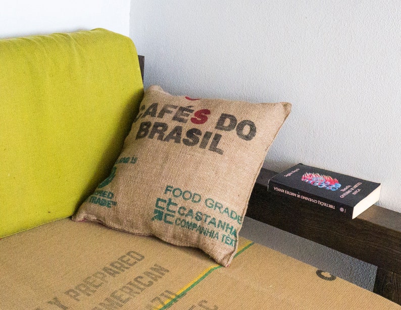 Decorative cushions with insert Made of Brazilian cofe jute bag