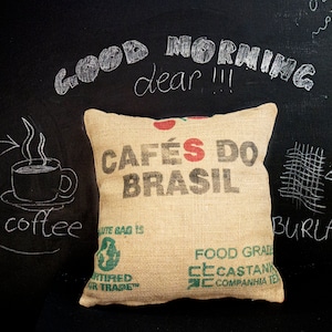 Decorative cushions with insert Made of Brazilian cofe jute bag