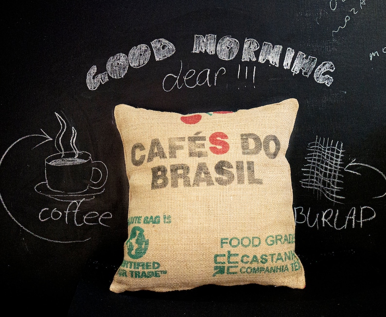 Decorative cushions with insert Made of Brazilian cofe jute bag