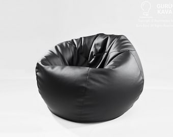 Eco Leather Bean Bag Chair Classic ctyle round beanbags COVER ONLY different colors avilable in 3 sizes Extra sitting sacco