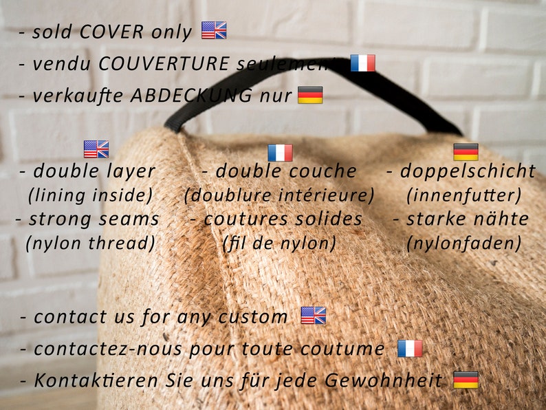 Cosiness extra sitting burlap pouf