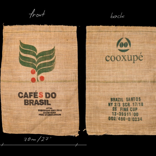 TOP Upcycled cofe bag from Brasil Burlap coffee sack for handmade and Zero waste DIY