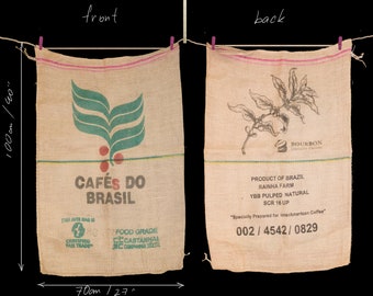 Brazilian cofe sacks Burlap coffee bags for handmade Recycled natural ecofriendly fabric for DIY craft