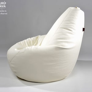 Puff de cuero ecológico (solo funda) Sillón clásico Diseño minimalista, sin relleno, perfecto para hogares acogedores o espacios creativos.