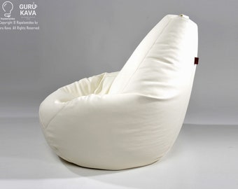 TOP Beanbag chair  "Pera" cover made of eco (pu) leather (COVER ONLY) Minimalist classic design