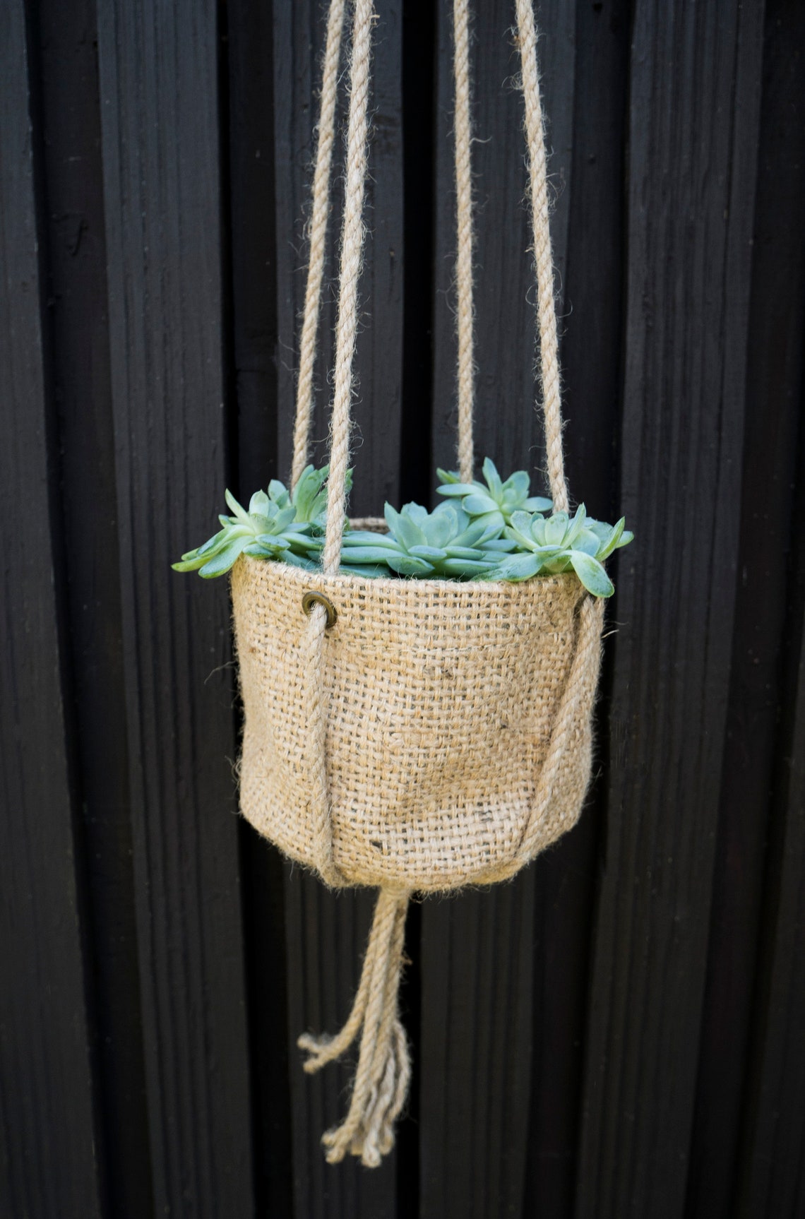 Jute Hanging Plant Basket Burlap Plant Pot Cover Made of Etsy