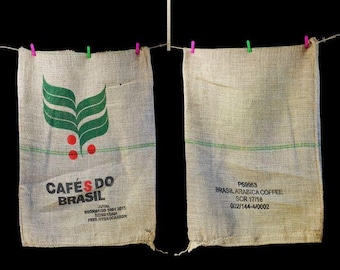TOP Upcycled cofe bag from Brasil Burlap coffee sack for handmade and Zero waste DIY