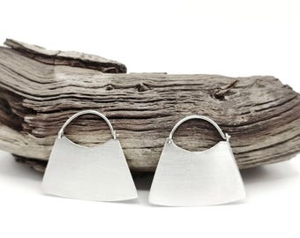 Ethnic earrings in 925 silver with satin finish, large Mapuche earrings, tribal jewelry, handmade hoops, bohemian earrings, tribal earrings,