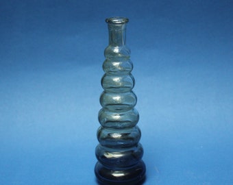 Blue vase, Art glass Natural design reminiscent of caterpillars, ultramarine flowerpot
