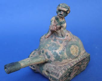 Escultura de tanque de arcilla de arte popular, campiña polaca