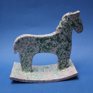 Horse, ceramic figurine, rocking horse, artistic ceramics