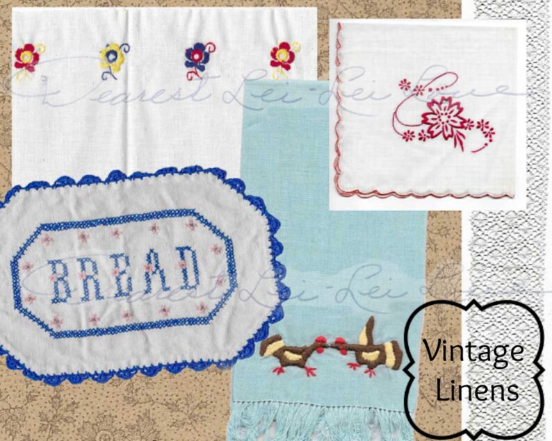 Vintage Kitchen Digital Ephemra Pack Postcards Linens Etsy