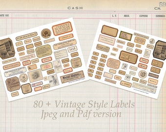 Vintage Labels, Vintage Decorative Labels, Printable Vintage