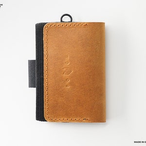 R1 Minimalista (Cognac) - Cartera de cuero para hombre, cartera, cartera de cuero, cartera para hombre, cartera de tarjeta de crédito, cartera de bolsillo delantero, cartera delgada