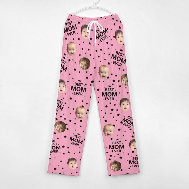 BEST DAD EVER Pajama Pants With Faces, Christmas Gifts for Dad Mom
