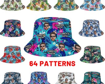 Custom Face Bucket Hat: Personalized Photo Gift, 40th Birthday, Bachelor Party