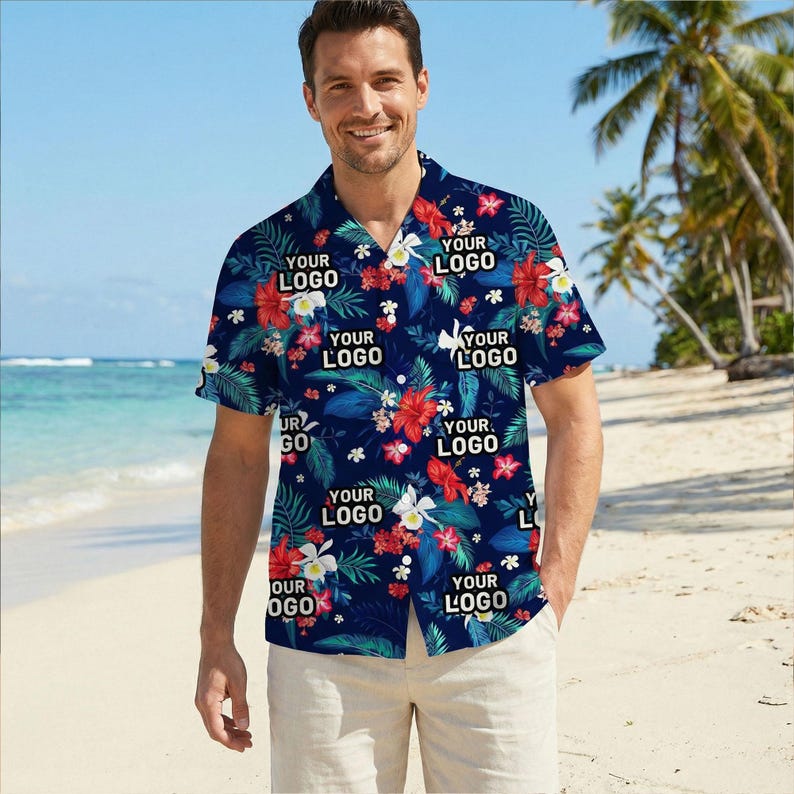 Custom Logo Hawaiian Shirt: Personalized Bachelor Party Shirt image 4