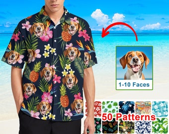 Custom Hawaiian Shirt with Multiple Faces, Personalized Hawaiian Shirt for Bachelor Party,Custom Group Shirt,Custom Hawaiian Shirt Men Women