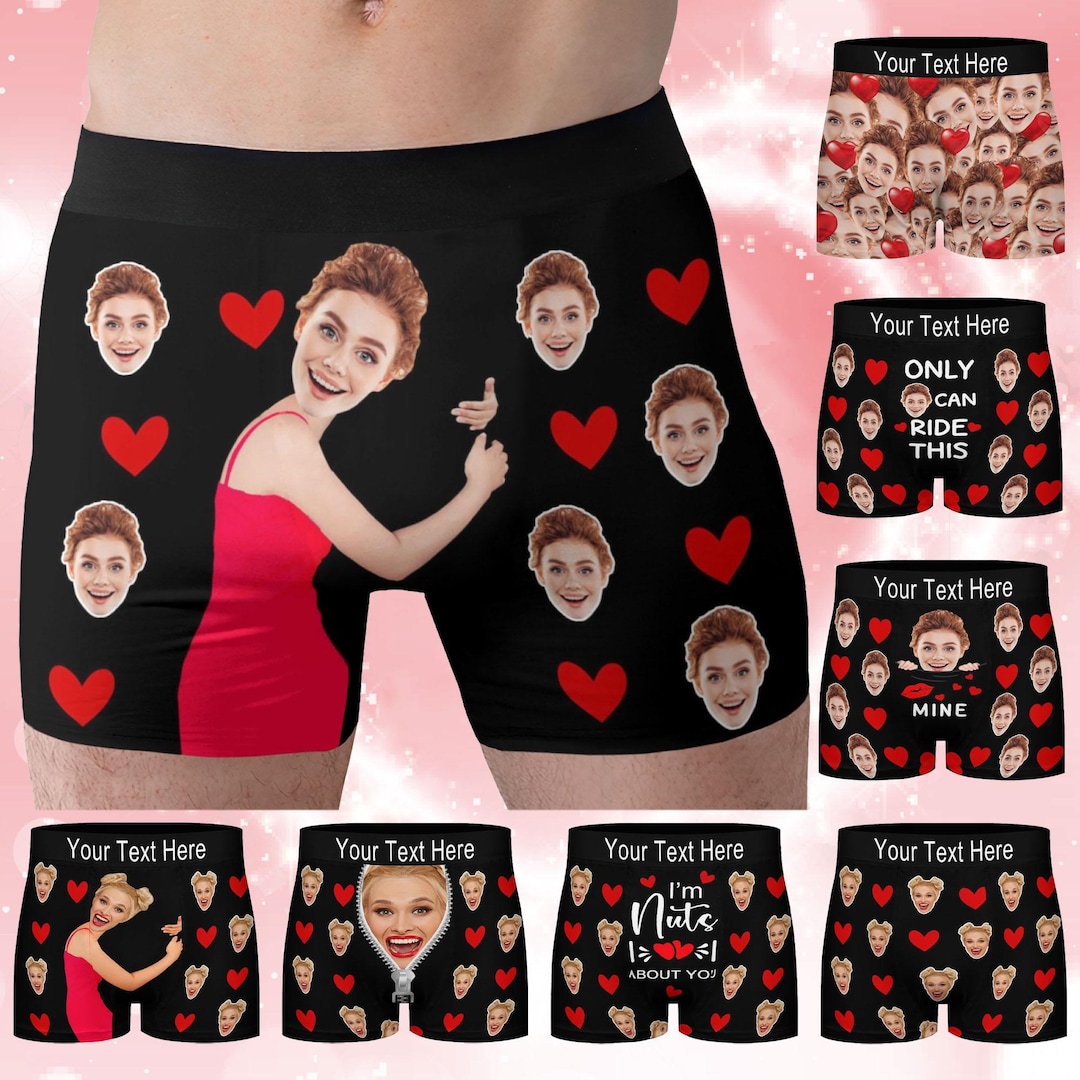 Custom Briefs Custom Men Boxer Briefs With Face, Personalized Photo Boxer, Valentine ...