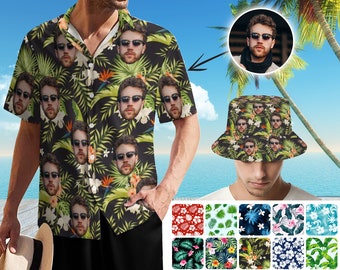 Custom Hawaiian Shirt with Faces, Personalized Hawaiian Shirt for Bachelor Party, Custom Group Shirt, Face Hawaiian Shirt Men Women Kid