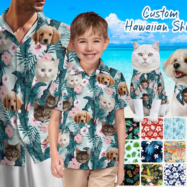 Custom Hawaiian Shirt with Dog Faces, Personalized Hawaiian Shirt for Bachelor Party, Custom Dog Hawaiian Shirt Bandana, Face Hawaiian Shirt