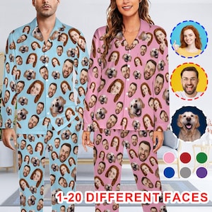 Custom Pajama Set Pants, Faces on Pajamas, Face Pajama Pants, Personalized Pajamas with Face, Custom Face Pajamas, Funny Gift, Christmas Pjs