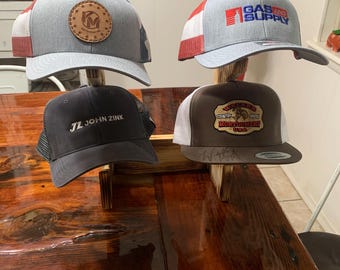 Handmade Wooden Western Hat Rack, Burnt Wood Options