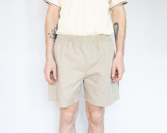 Vintage 90s Camel Beige Cotton Shorts 