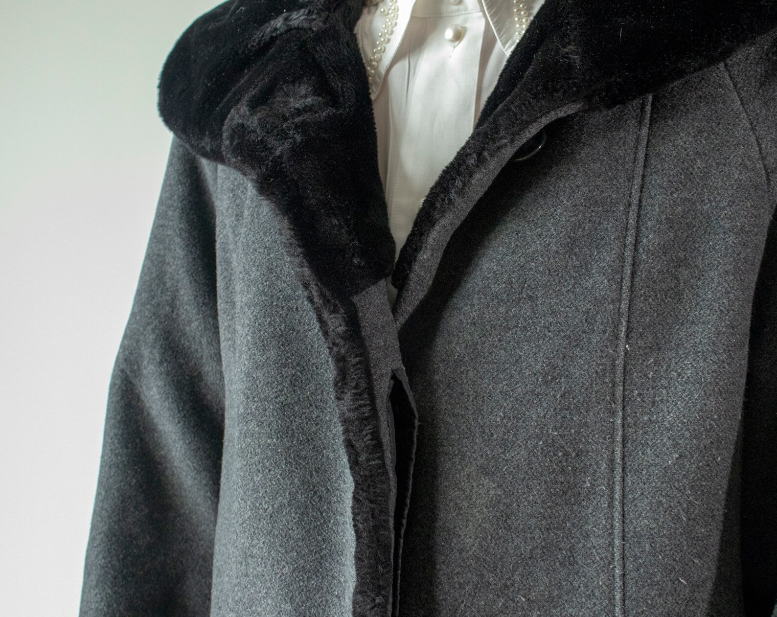Vintage 90s Kohler & Krenzer Gray Wool Coat / Vintage Fashion Etsy