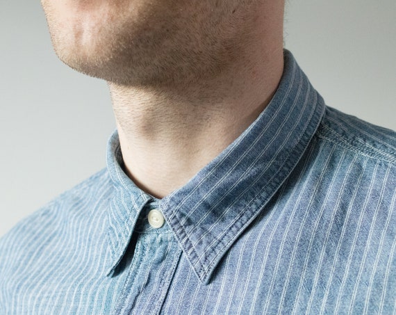 Vintage 90s Levi's Striped Denim Button 