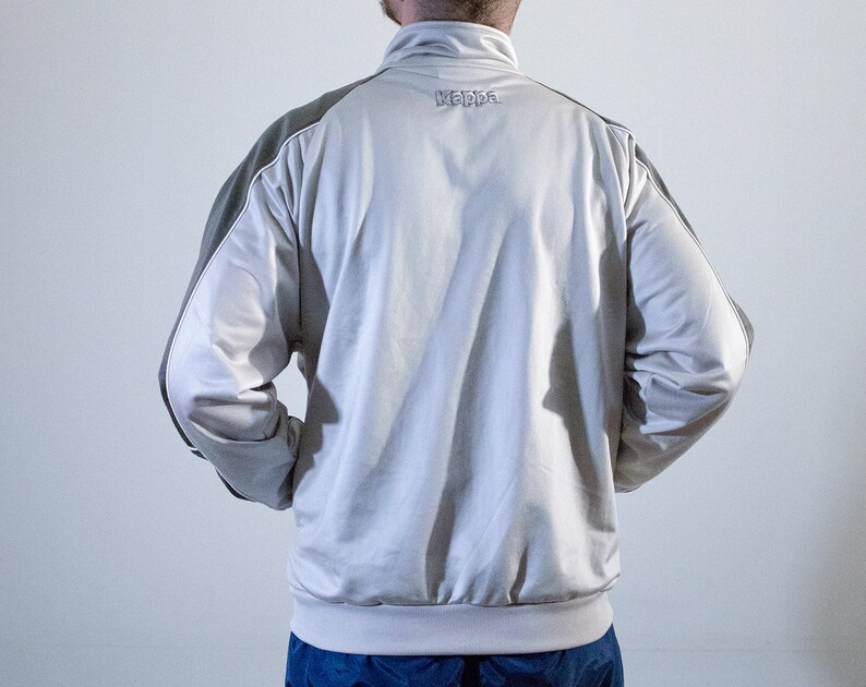 Vintage 90s Kappa Light Gray Zip Up Track Jacket