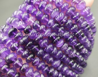 Amethyst Rondelle Beads: 8&quot; Strand, 6-9mm, Handmade Jewelry Making