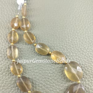 Beautiful Natural Honey Quartz Beads Faceted Oval Shaped Beads T-Drilled Beads Loose Handmade Beads 8&quot; Strand Side Drilled Beads Jewelry