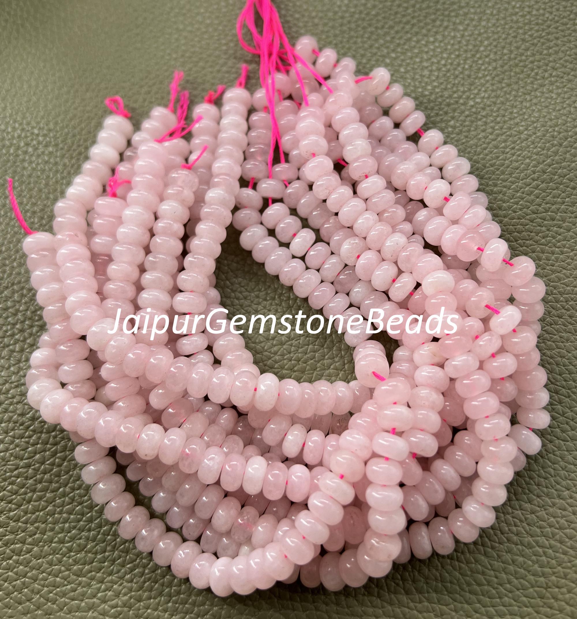 Rose Quartz Rondelle Beads 8mm: Smooth Gemstone Jewelry Making - Etsy
