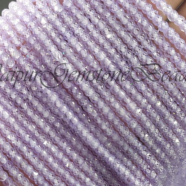 Newly Listed ~~ Lavender Cubic Zircon~~ Diamond Shine~~ Lavender Color Zircon Beads~~Faceted Beads~~ 13" Strand~~~Wholesale Price~~3 mm Bead