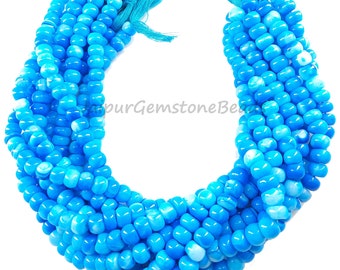 Pietra Preziosa Opale Blu Cielo Forma Rondelle Perline Lisce - Foto 8